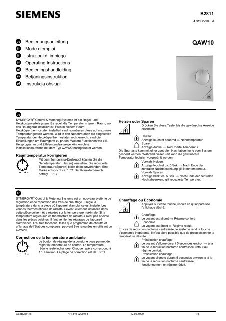 B2811 Bedienungsanleitung Mode d'emploi Istruzioni di ... - ALPAT