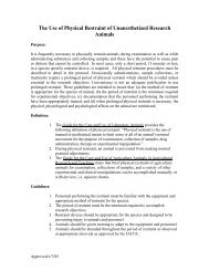 The Use of Physical Restraint of Unanesthetized Research ... - IACUC
