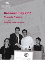 Research Day 2011 - University of Ottawa Heart Institute