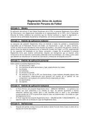 Reglamento Único de Justicia Federación Peruana de Fútbol - FPF