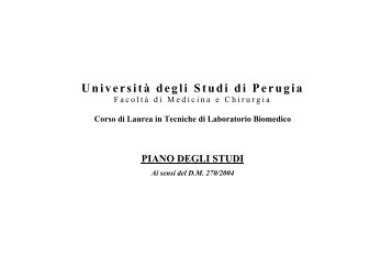 Piano degli studi - Nuovo ordinamento - FacoltÃ  di Medicina e ...