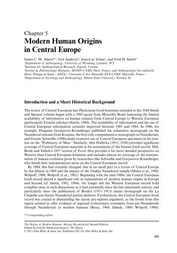 Modern Human Origins in Central Europe - Voisin, Jean-Luc - Free