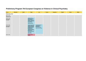 Preliminary Program 7th European Congress on Violence in Clinical ...