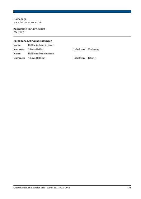 Modulhandbuch - Fachbereich Elektrotechnik und Informationstechnik