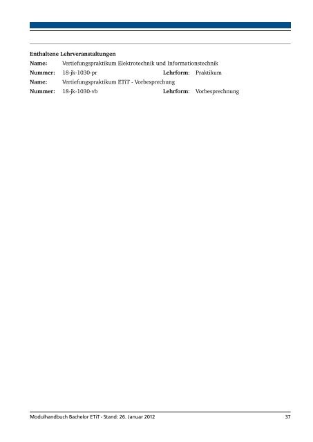 Modulhandbuch - Fachbereich Elektrotechnik und Informationstechnik