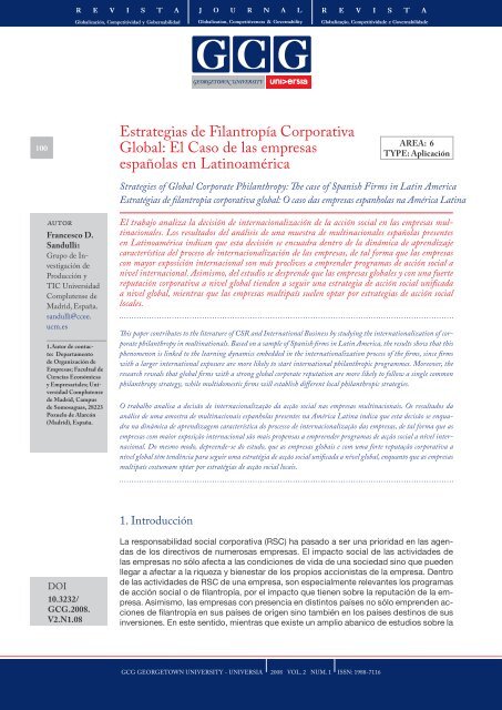 2008 Vol. 2 Num. 1 - GCG: Revista de GlobalizaciÃ³n, Competitividad ...