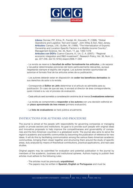 2008 Vol. 2 Num. 1 - GCG: Revista de GlobalizaciÃ³n, Competitividad ...