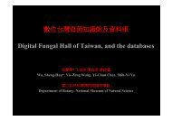 數位台灣真菌知識館及資料庫Digital Fungal Hall of Taiwan, and the ...