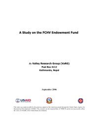 A Study on the FCHV Endowment Fund - Nepal Family Health ...