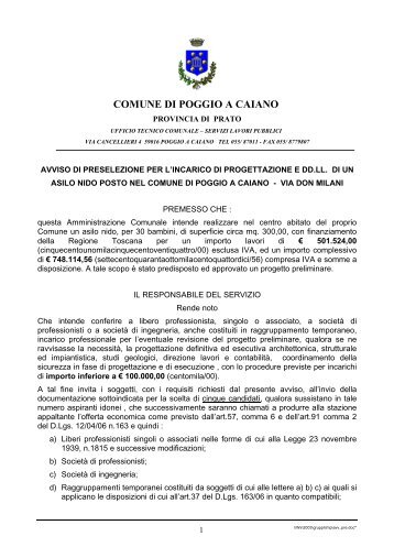 COMUNE DI POGGIO A CAIANO - Comune di Prato