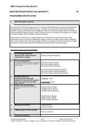 MMU Programme Specification MANCHESTER ... - Istituto Marangoni