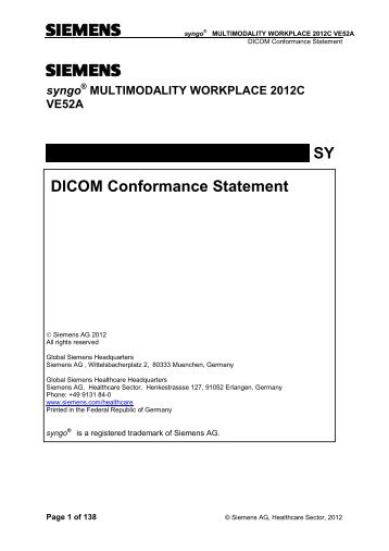 DICOM Conformance Statement - Siemens Healthcare