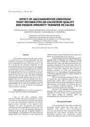 effect of saccharomyces cerevisiae yeast metabolites on colostrum ...