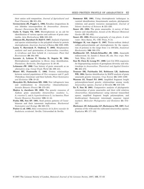 Electrophoretic characterization of Amaranthus L. seed proteins and ...