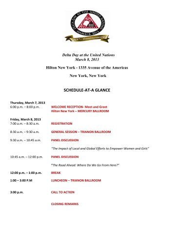 SCHEDULE-AT-A GLANCE - Delta Sigma Theta Sorority, Inc.