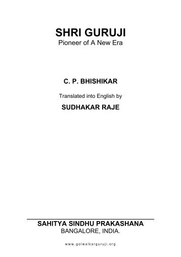 Shri Guruji: Pioneer of a new era - Shri Golwalkar Guruji