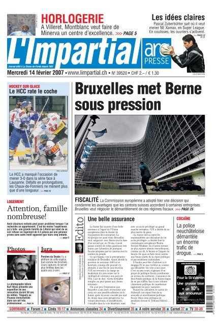 Bruxelles met Berne sous pression