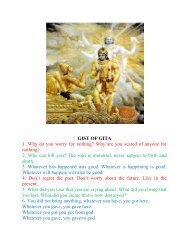 GIST OF GITA 1. Why do you worry for nothing? Why are you scared ...