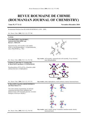 Download summary (PDF) - Revue Roumaine de Chimie