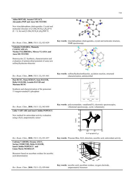 Download summary (PDF) - Revue Roumaine de Chimie