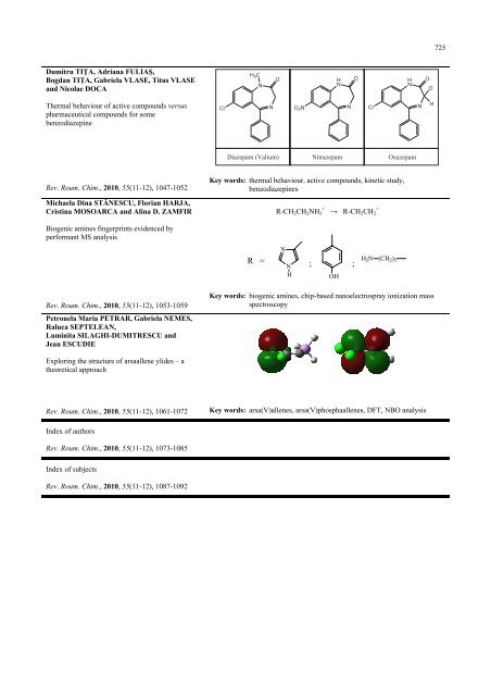 Download summary (PDF) - Revue Roumaine de Chimie