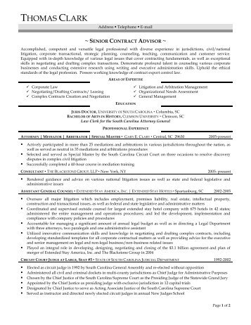 Senior Contract Advisor - Resume Prime