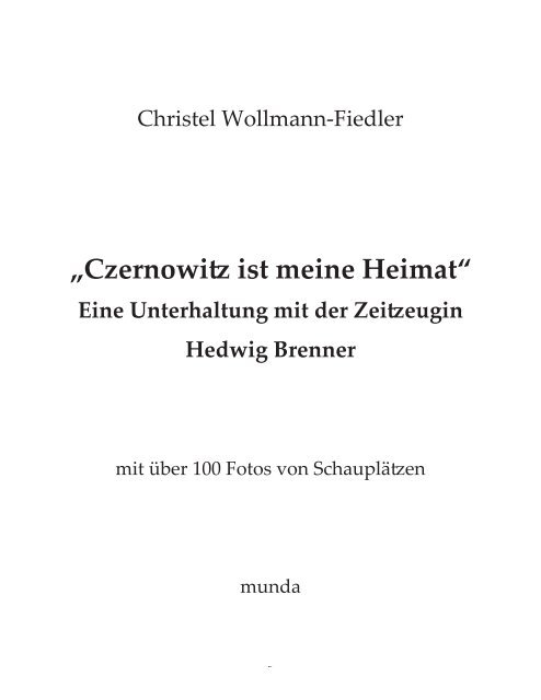 Wollmann - Brenner, Czernowitz
