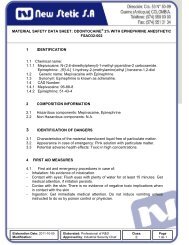 MATERIAL SAFETY DATA SHEET: ODONTOCAINA 2 ... - New Stetic