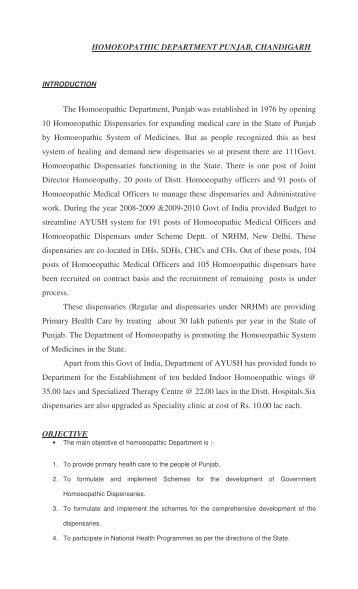 Directorate of Homeopathy - Department of Health & Family Welfare ...