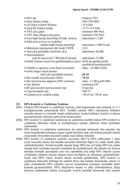 Koln Teknik Sartname - TRT