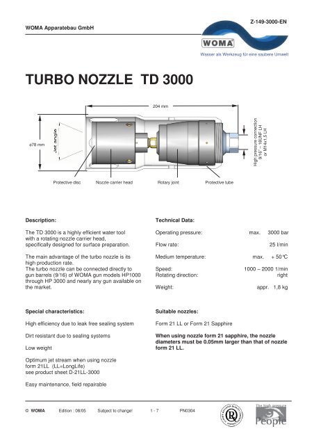 TURBO NOZZLE TD 3000 - Woma