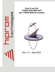 How to use the IRIG-B modules. - Hiprom