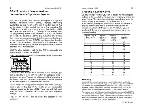 LE122 Decoder Manual in PDF - Lenz USA