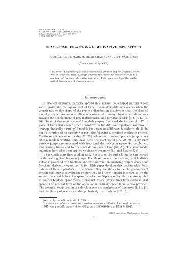 SPACE-TIME FRACTIONAL DERIVATIVE OPERATORS 1 ...