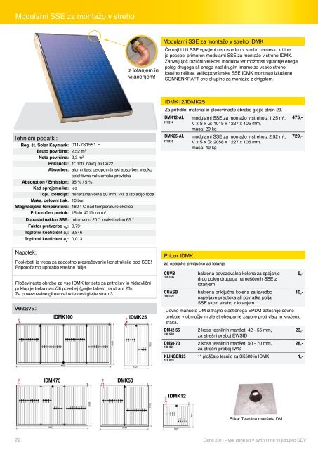 cenik Sonnenkraft 2011 - Solarni sistemi