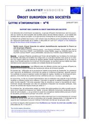 Lettre d'information n4 JUILLET 2011 Droit EuropÃ©en des ... - Jeantet.fr