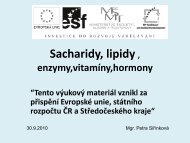 Sacharidy, lipidy