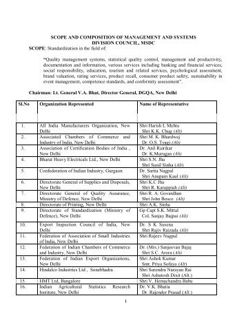 COMPOSITION OF Management and Systems Division Council - BIS