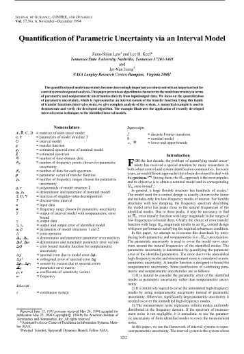 Quantification of Parametric Uncertainty via an Interval Model