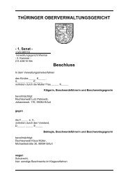 THÜRINGER OBERVERWALTUNGSGERICHT Beschluss