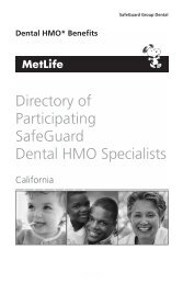 Directory of Participating SafeGuard Dental HMO Specialists - Net