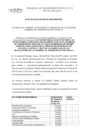 acta de evaluacion de proponentes - terminalpopayan.com