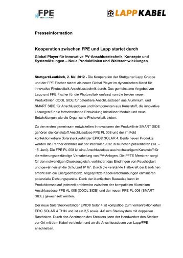 PDF (181 kb) - FPE Fischer GmbH