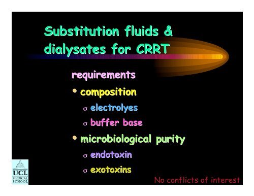 Substitution fluids & dialysates for CRRT - CRRT Online