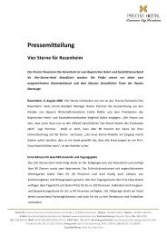 Pressemitteilung Vier Sterne für Rosenheim -  The Precise Hotel ...