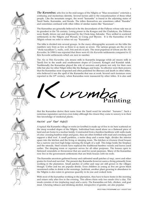 Kurumba - Wiki - National Folklore Support Centre