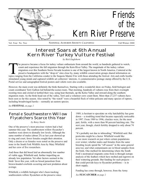 Fall/Winter '00-'01 - Kern River Preserve - National Audubon Society