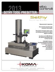 SETHY TOOL PRESETTER - Koma Precision, Inc.