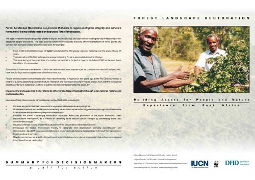 Forest landscape restoration in East Africa - Tanzania Development ...