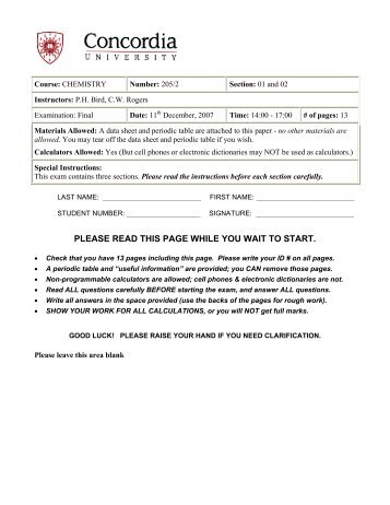 please read this page while you wait to start. - Faculty Web Pages ...